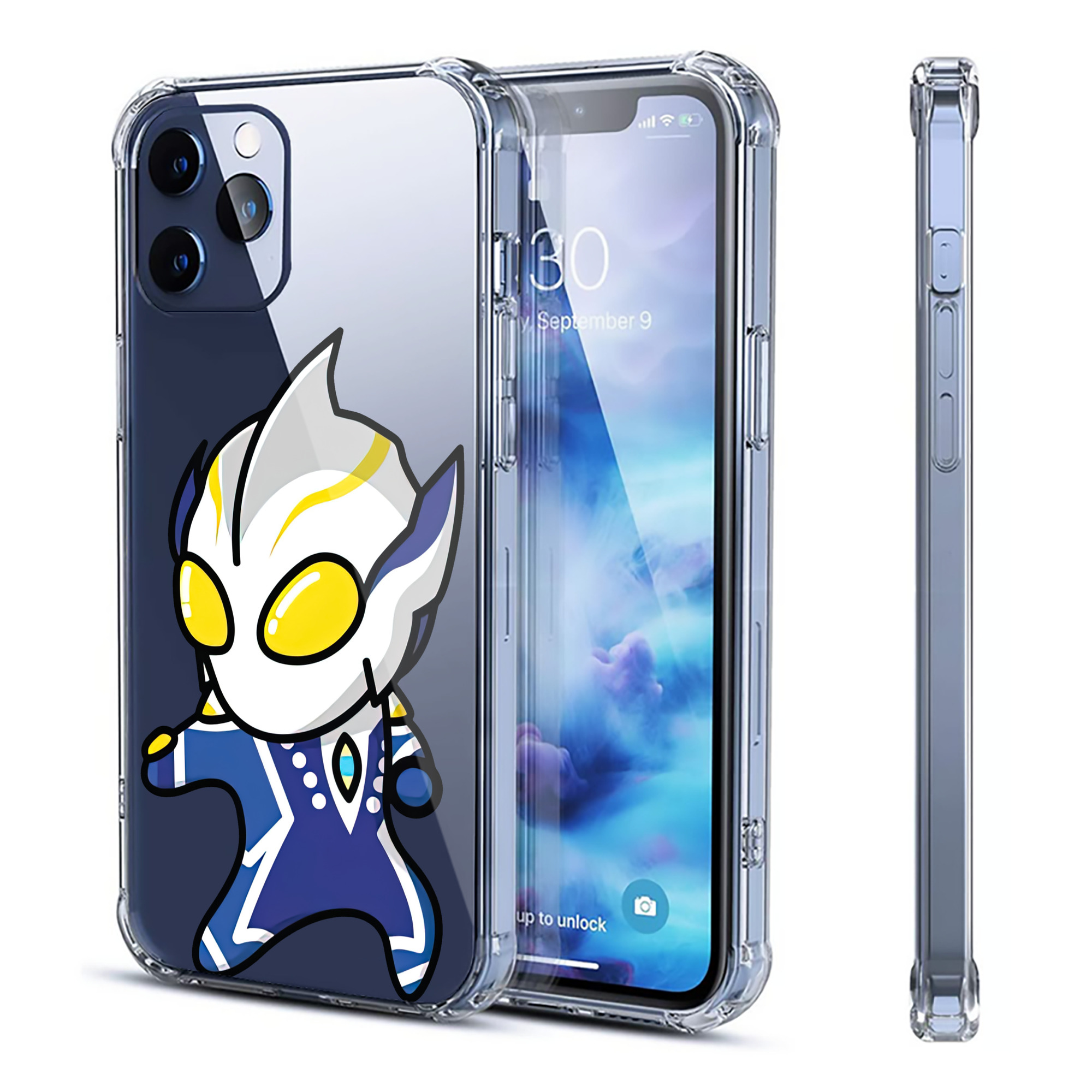 （画像用） ウルトラマン Ultraman 【iPhone 12シリーズ対応】透明スマホケース（クリアソフトケース）